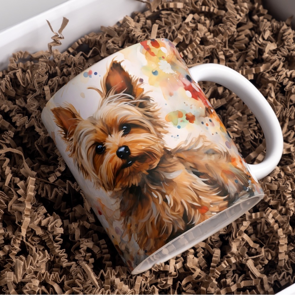 Handmade Yorkie Coffee Cup | New 15oz Sublimated Coffee Mug